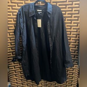 NWT UNIVERSAL THREAD Black long button shirt women’s xxl